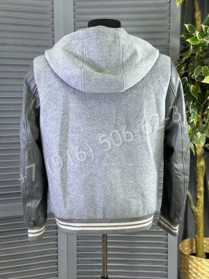 Бомбер комбинированный с рукавами из кожи Brunello Cucinelli 21821