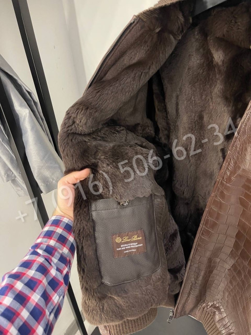 Куртка комбинированная Loro Piana кашемир / крокодил на меху 24593