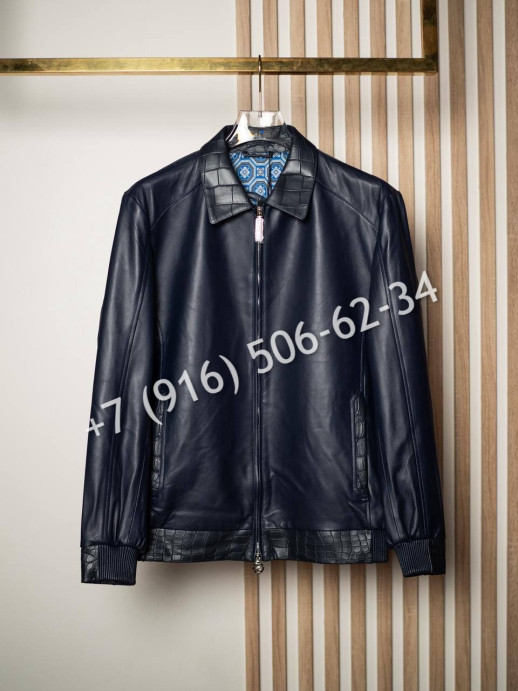 Кожаная куртка со вставками из кожи крокодила Stefano Ricci 5749 1