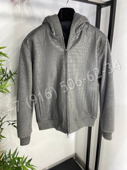 Куртка комбинированная Loro Piana кашемир / крокодил на меху 24594