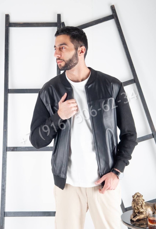 Кожаная куртка с кашемиром Loro Piana 15405