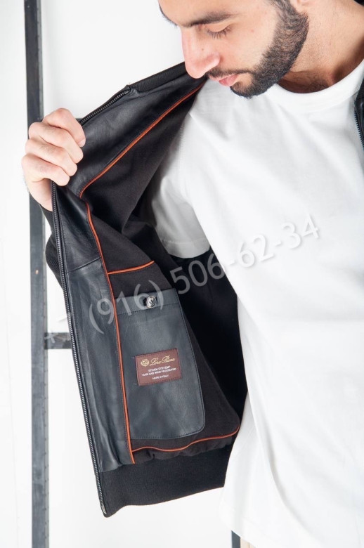 Кожаная куртка с кашемиром Loro Piana 15405