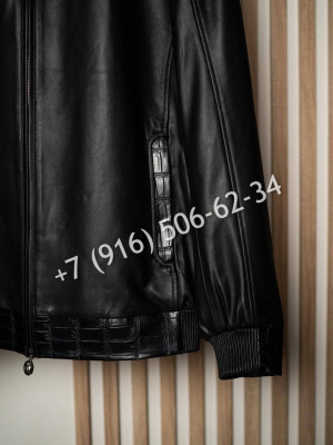 Кожаная куртка со вставками из кожи крокодила Stefano Ricci 5749 2