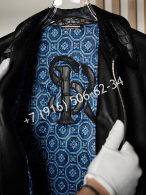 Кожаная куртка со вставками из кожи крокодила Stefano Ricci 5749 2