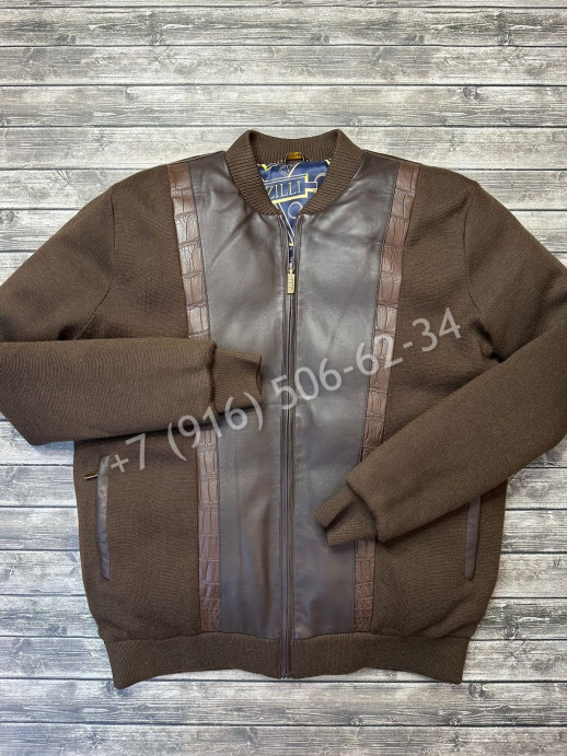 Куртка ZILLI со вставками кожи крокодила 7333