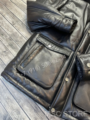 Кожаная куртка Stefano Ricci со вставками из натуральной кожи крокодила 9177