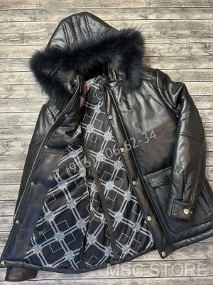 Кожаная куртка Stefano Ricci со вставками из натуральной кожи крокодила 9177