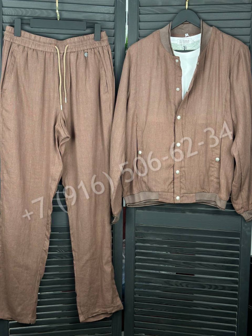 Прогулочный костюм из льна Brunello Cucinelli 31412