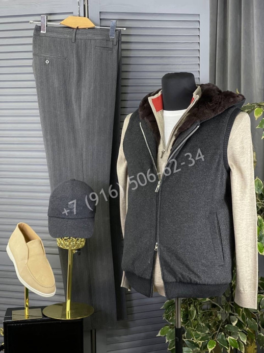 Кашемировая жилетка Loro Piana с мехом внутри 8261