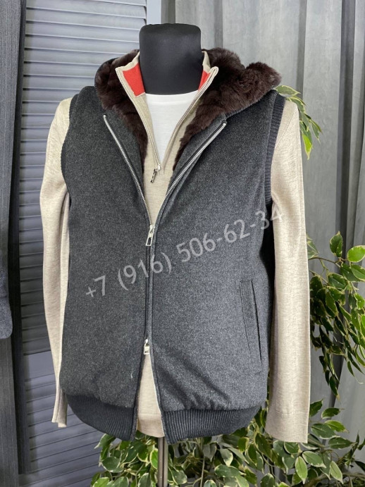 Кашемировая жилетка Loro Piana с мехом внутри 8261