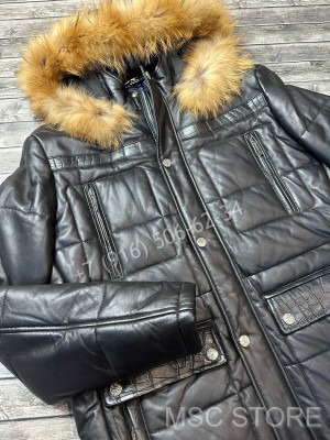 Кожаная куртка Stefano Ricci со вставками из натуральной кожи крокодила 9179