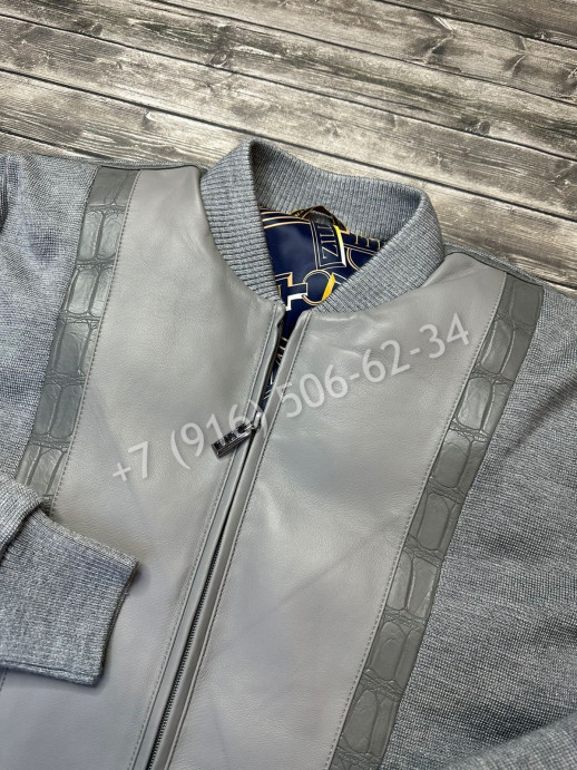 Куртка ZILLI со вставками кожи крокодила 7337