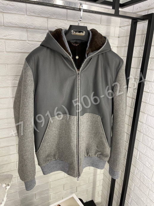 Кашемировая куртка со вставками кожи Loro Piana 23656