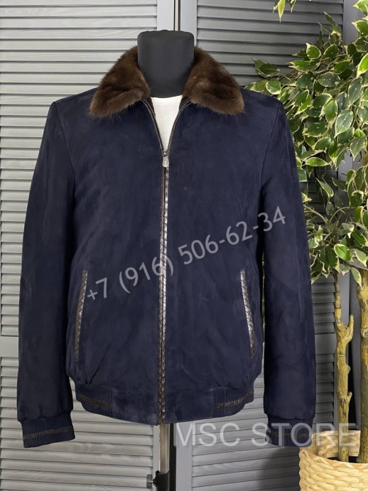 Замшевая куртка Brunello Cucinelli на меху (стриженый бобер) 8165