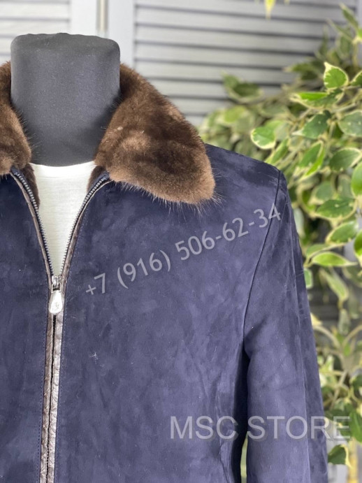 Замшевая куртка Brunello Cucinelli на меху (стриженый бобер) 8165