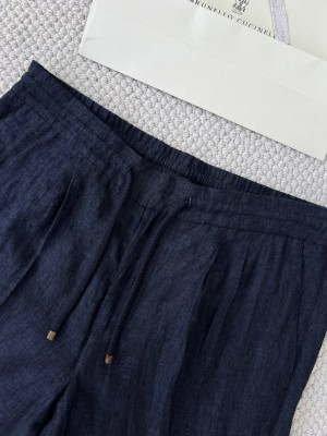 Брюки из льна Brunello Cucinelli 9937