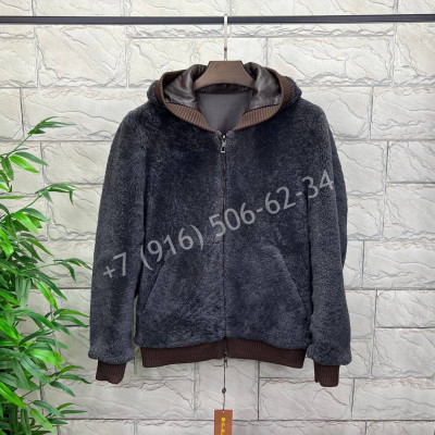 Кожаная куртка / Двухсторонняя Loro Piana / мех овчина 7639