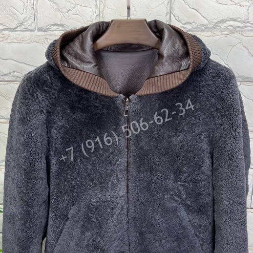 Кожаная куртка / Двухсторонняя Loro Piana / мех овчина 7639