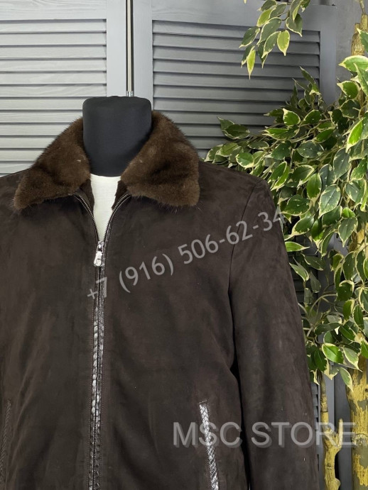 Замшевая куртка Brunello Cucinelli на меху (стриженый бобер) 8166