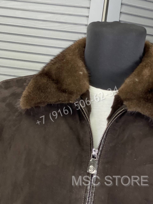 Замшевая куртка Brunello Cucinelli на меху (стриженый бобер) 8166