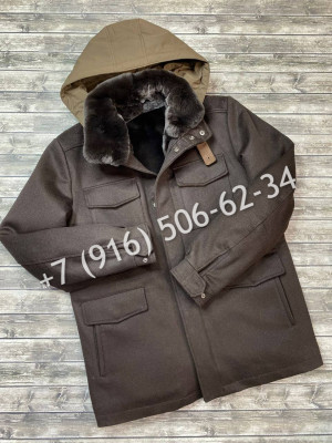 Пальто Loro Piana мех бобра/ кашемир 6279 4