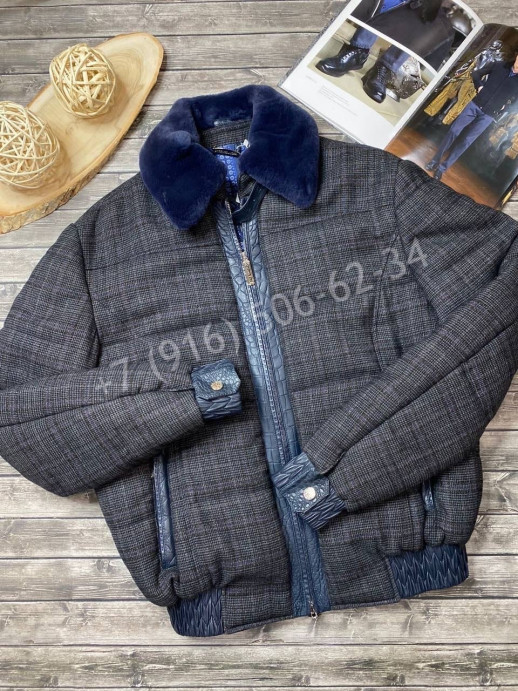 Кожаная куртка Stefano Ricci со вставками кожи крокодила 5531