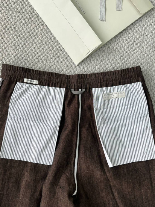 Брюки из льна Brunello Cucinelli 9939