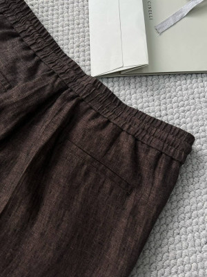 Брюки из льна Brunello Cucinelli 9939