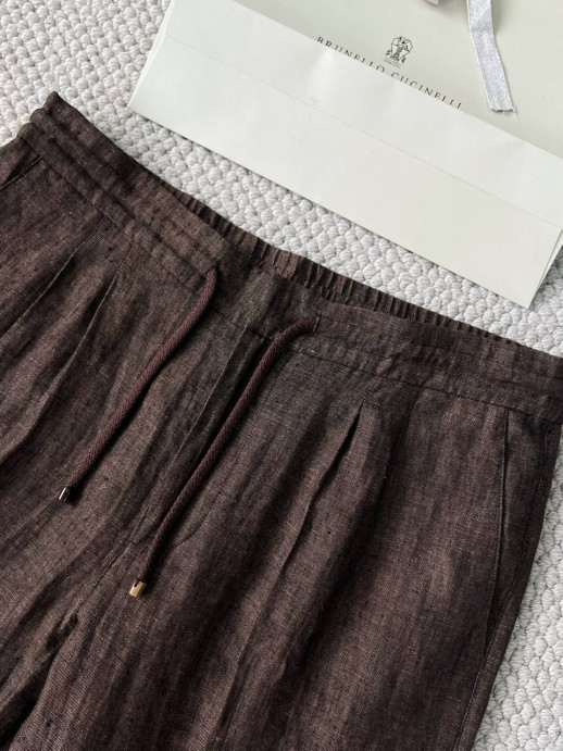 Брюки из льна Brunello Cucinelli 9939