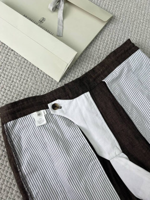 Брюки из льна Brunello Cucinelli 9939