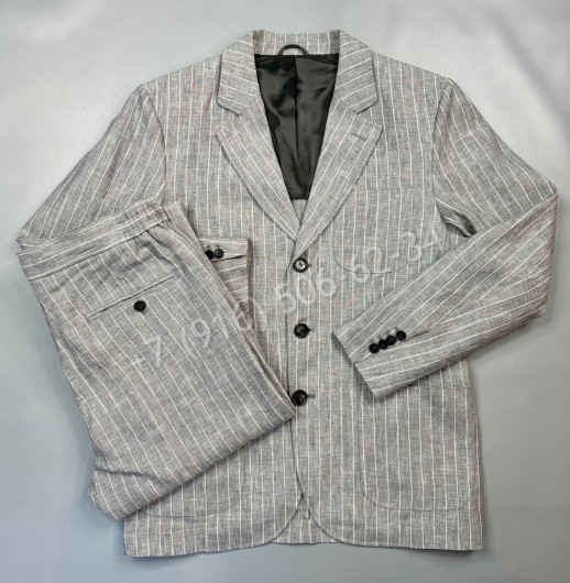 Классический костюм из льна Brunello Cucinelli 17534