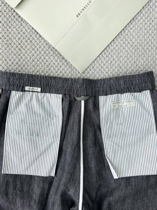 Брюки из льна Brunello Cucinelli 9941