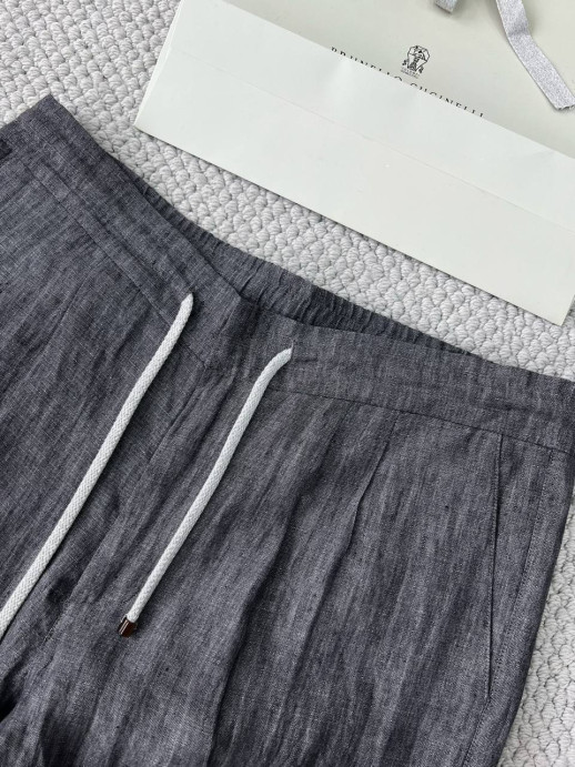 Брюки из льна Brunello Cucinelli 9941