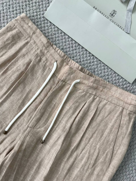 Брюки из льна Brunello Cucinelli 9942