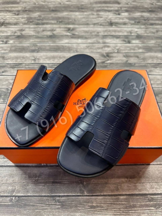 Тапочки Hermes из кожи крокодила 18632