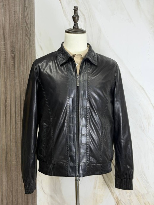 Кожаная куртка Stefano Ricci со вставками кожи 6388