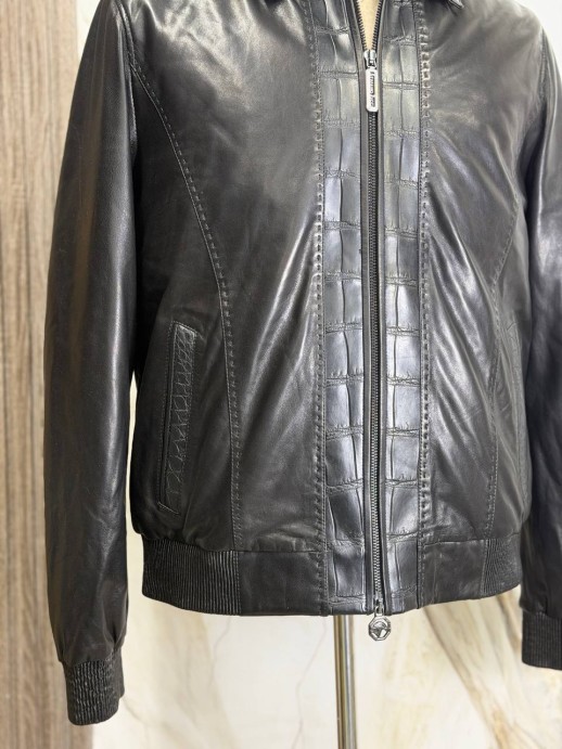 Кожаная куртка Stefano Ricci со вставками кожи 6388