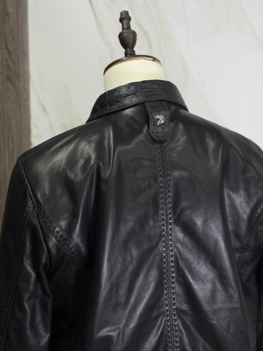 Кожаная куртка Stefano Ricci со вставками кожи 6388