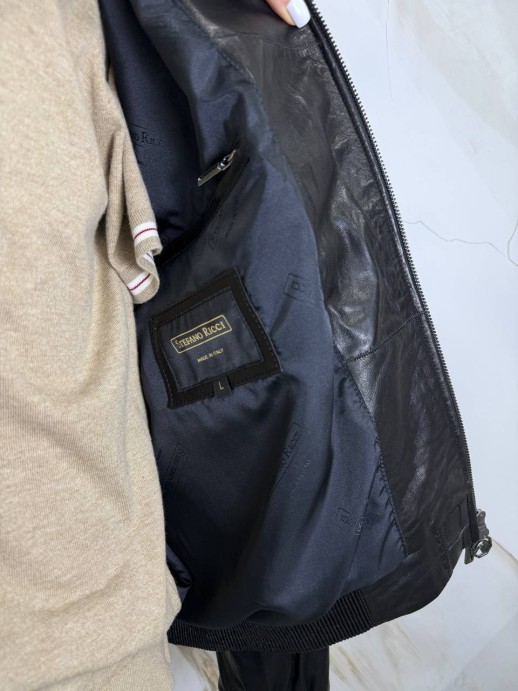 Кожаная куртка Stefano Ricci со вставками кожи 6388