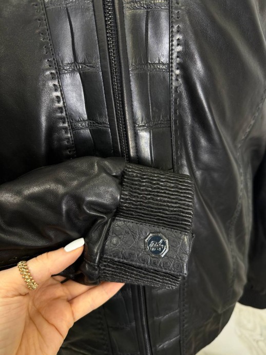 Кожаная куртка Stefano Ricci со вставками кожи 6388