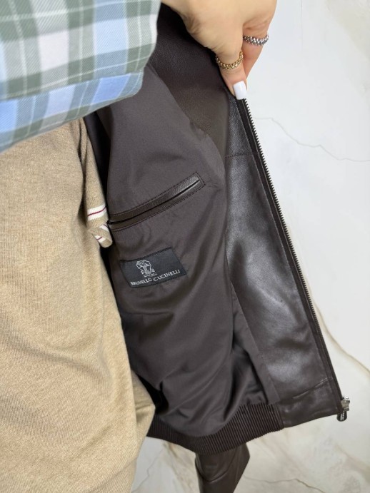 Кожаная куртка Brunello Cucinelli 28522 1