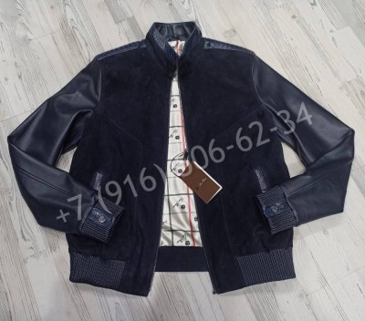 Кожаная куртка комбинированная с кожей Loro Piana 26325