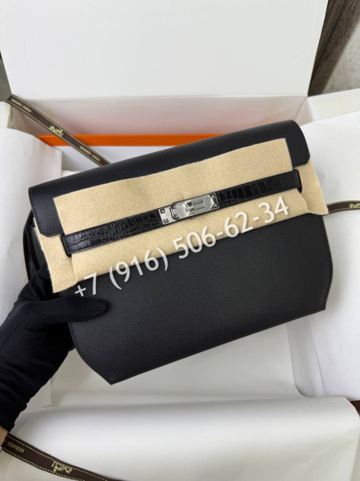 Клатч Hermes со вставками из кожи крокодила 24873 4
