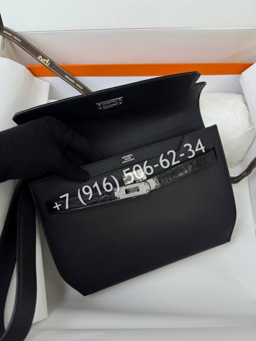 Клатч Hermes со вставками из кожи крокодила 24873 4