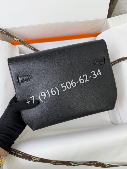 Клатч Hermes со вставками из кожи крокодила 24873 4