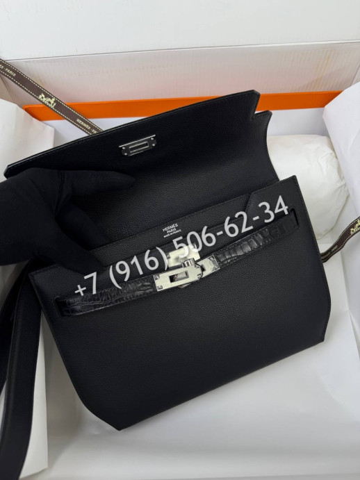 Клатч Hermes со вставками из кожи крокодила 24873 4