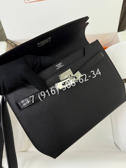 Клатч Hermes со вставками из кожи крокодила 24873 4