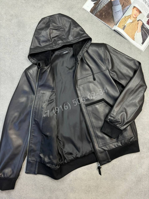 Кожаная куртка Kiton 34923