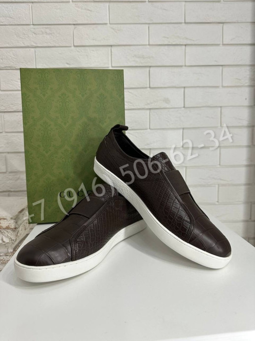 Кеды Gucci из кожи крокодила 19546