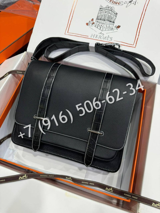 Сумка Hermes со вставками из кожи крокодила 31820 1